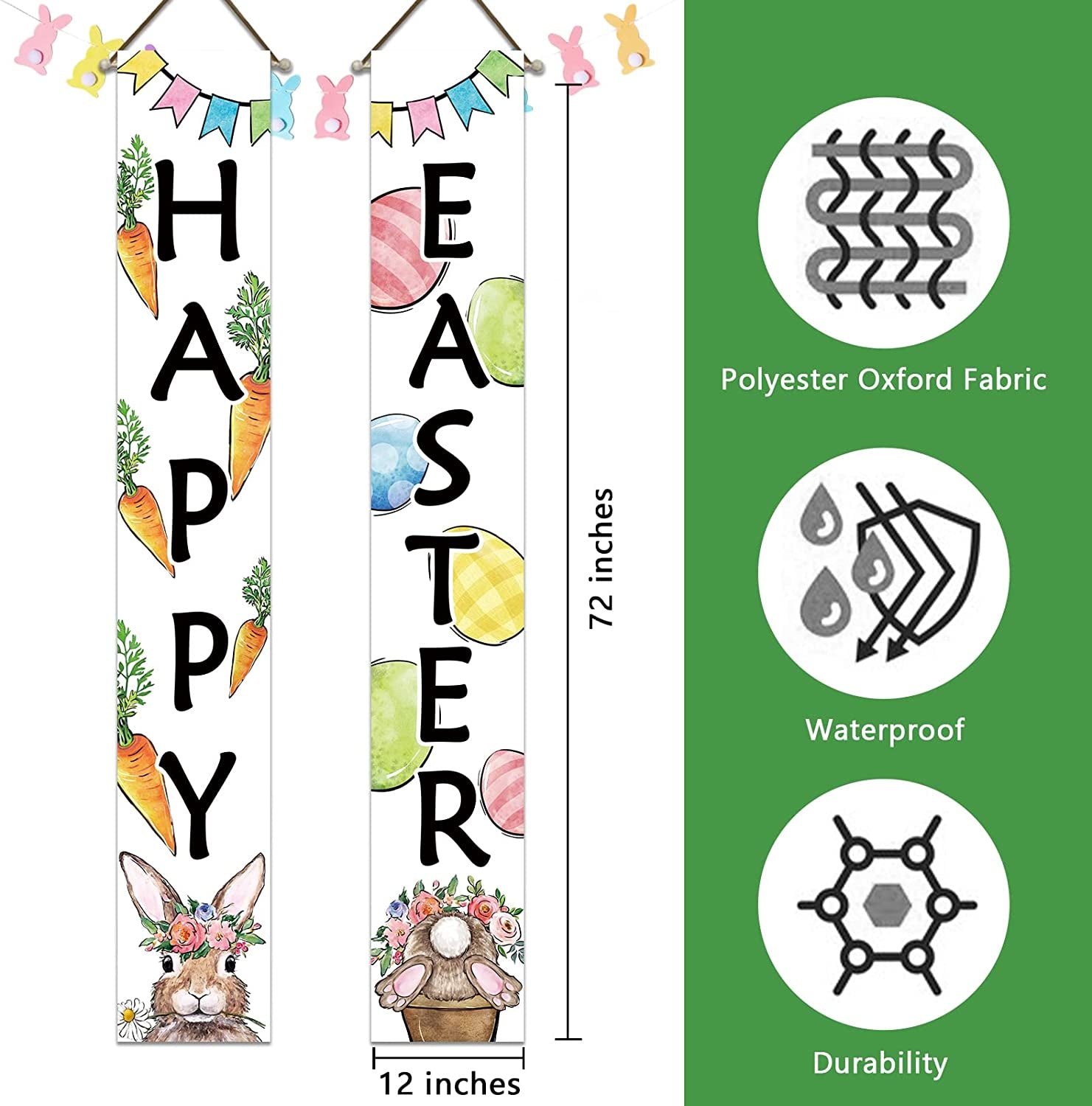 Easter Bunny Rabbit Porch Banner