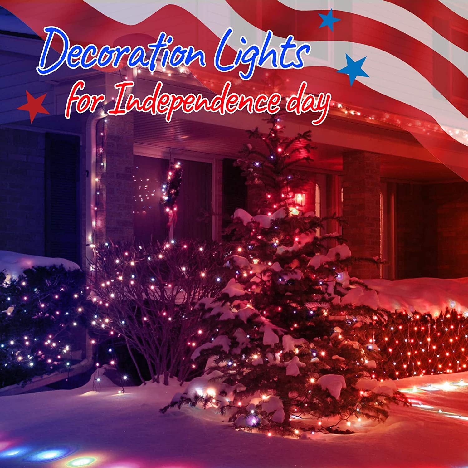 Red White Blue Lights Green Wire - 100 Count 4th July Decoration Patriotic Mini String Lights Waterproof for Indoor Outdoor Holiday Party Patio Independence Day Decoration