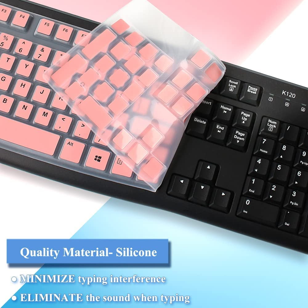 Silicone Keyboard Cover Skin for LogitechErgonomic Desktop USB Wired Keyboard Waterproof Protector Accessories (Pink)