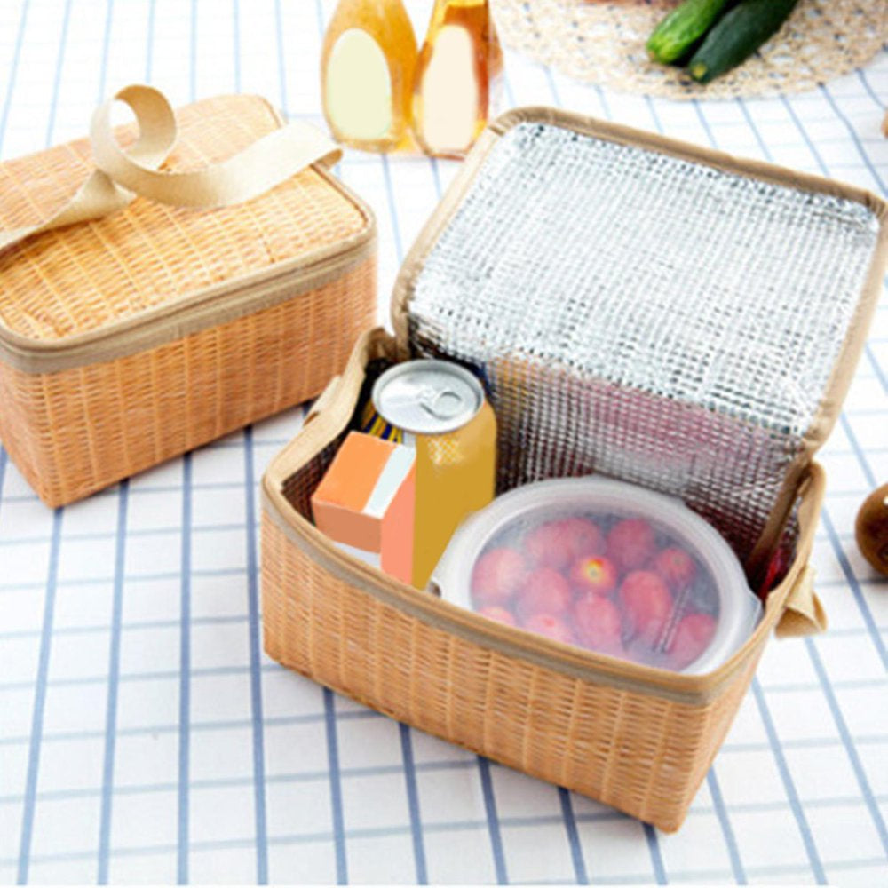 Outdoor Insulated Waterproof Rattan Food Container Basket