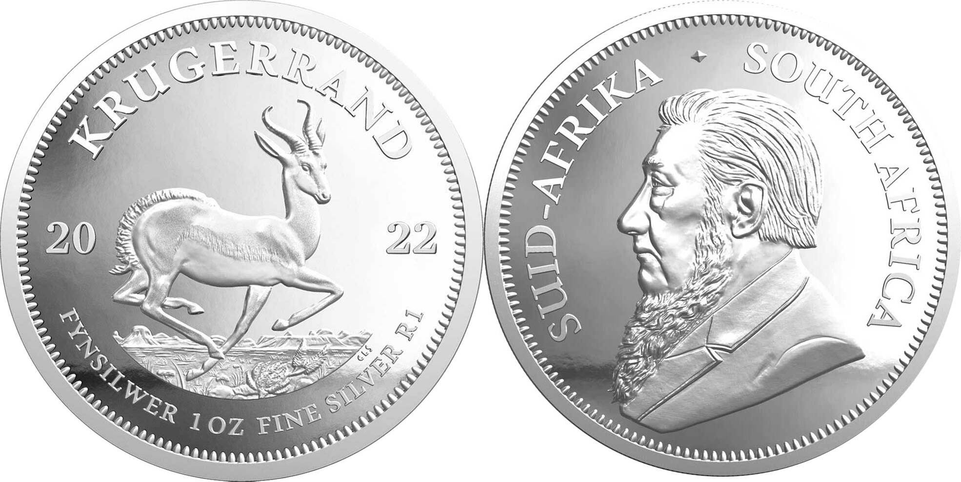 2022 South African Krugerrand 1 oz Silver Coin BU