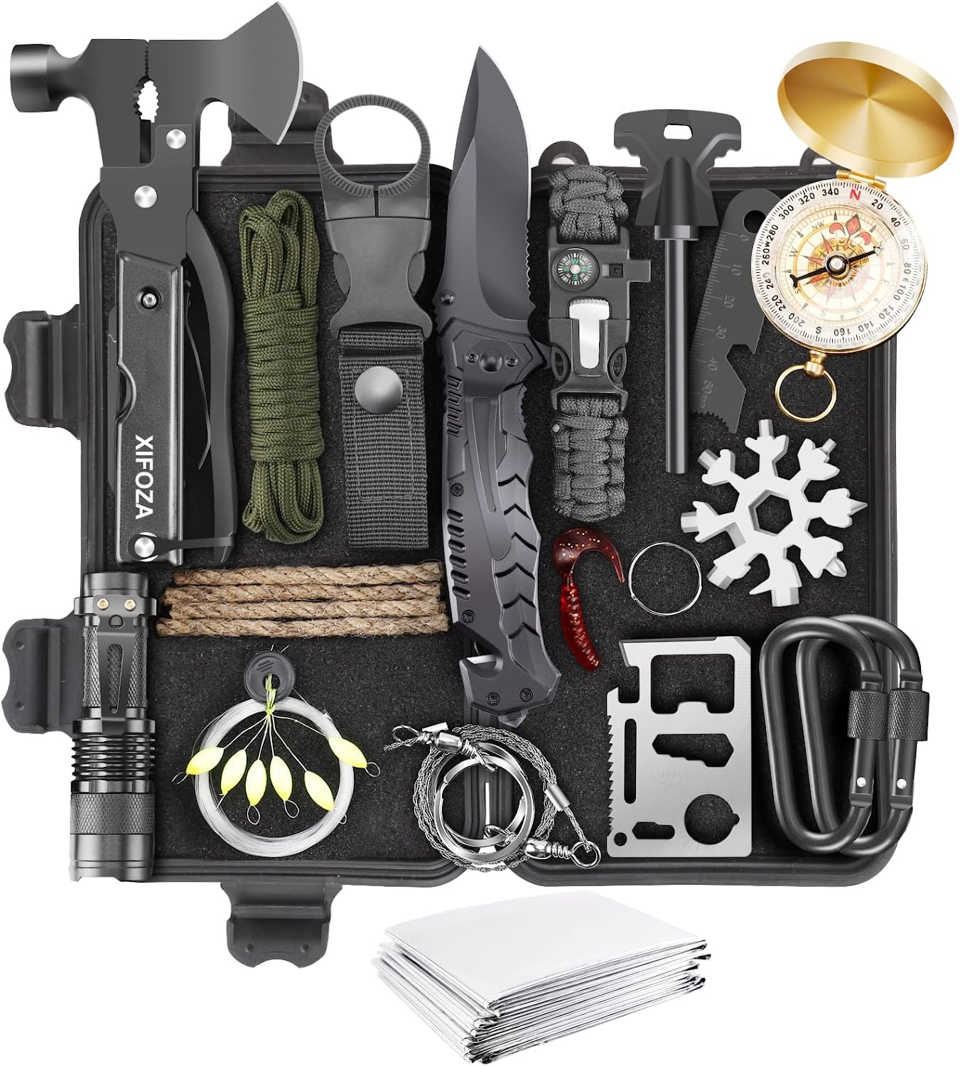 Survival Kits 27 in 1 Camping Accessories Tactical Gear Fishing Equipment for Camping Hiking Hunting Outdoor Adventure, Christmas Thanksgiving Day Birthday Gifts Idea