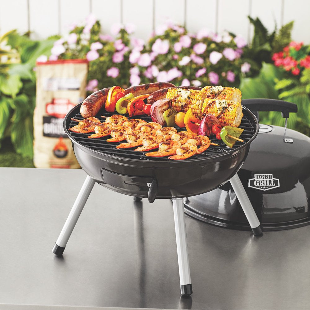 14.5' Steel Portable Charcoal Grill, Black