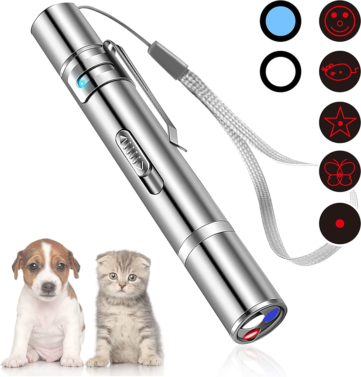 Cat Laser Pointer Toys, USB Recharge LED Light Red Dot Pointer  cat toy dog toy