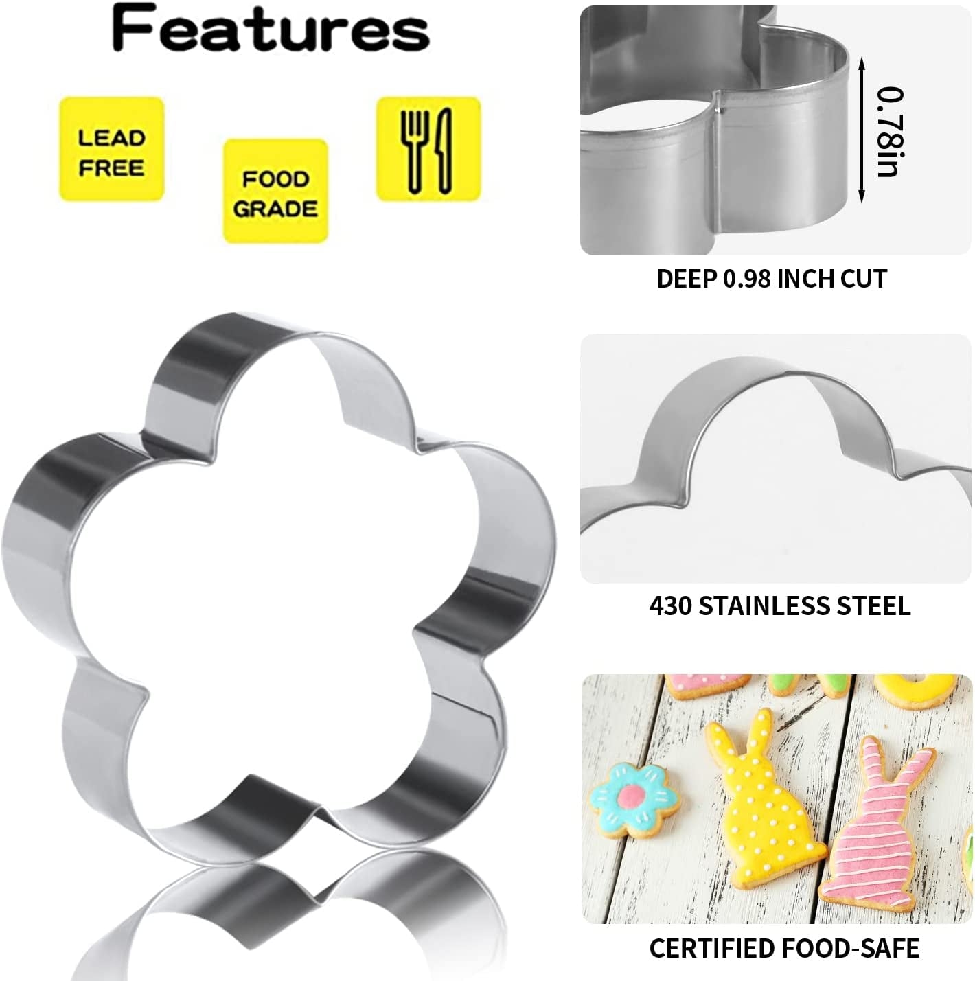 7 Pcs Stainless Steel Easter Cookie Cutters