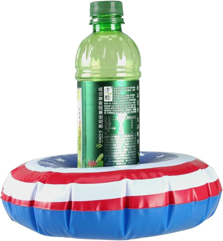 Inflatable Patriotic Pool Drink Holders Drink Floaties,USA American Flag Inflatable Floating Drink Cup Holder,4th of July Party Supplies,3Pcs