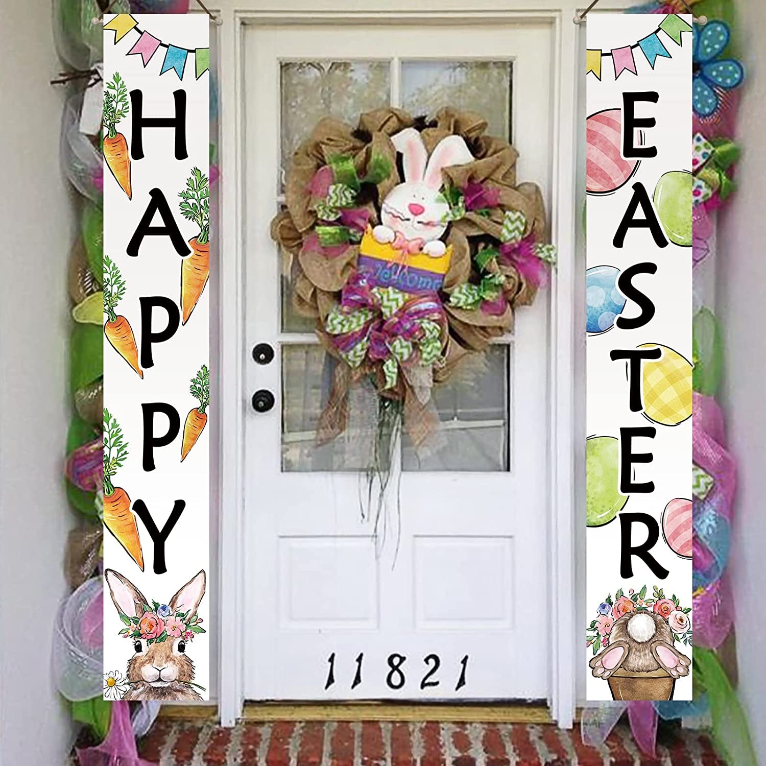 Easter Bunny Rabbit Porch Banner