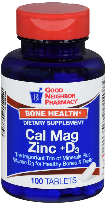 GNP Cal Mag Zinc +D3, 100 Tablets