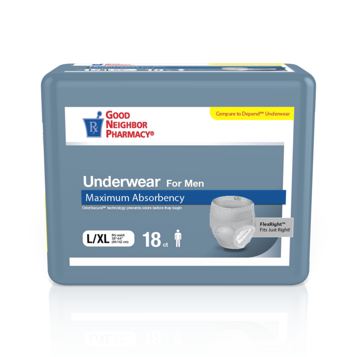 GNP Underwear For Men Max Absorbency LG/XL, 4 Packs of 18