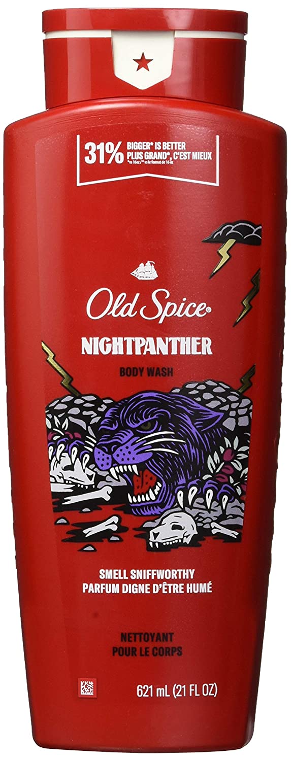 Old Spice Body Wash for Men, Nightpanther, Long Lasting Lather, 21 Fl Oz