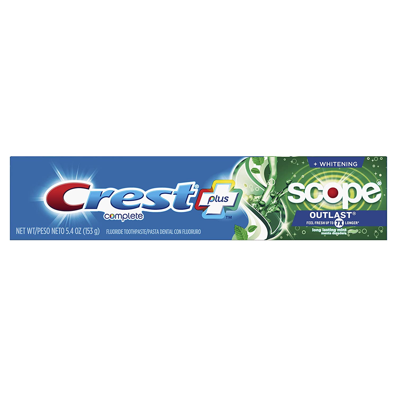 Crest + Scope Outlast Complete Whitening Toothpaste, Mint, 5.4 oz*