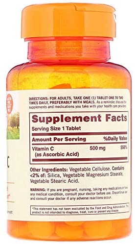 Sundown Vitamin C 500 mg - 100 Tablets - Vegetarian*