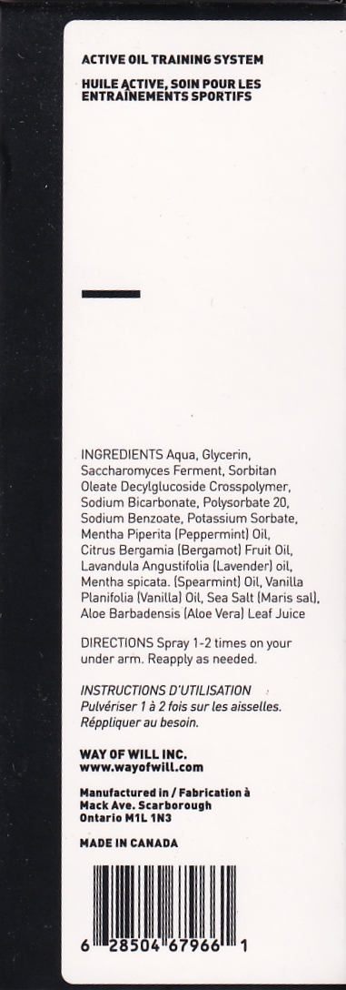 Way of Will Natural Deodorant Spay Peppermint & Lavender 4.4 fl oz