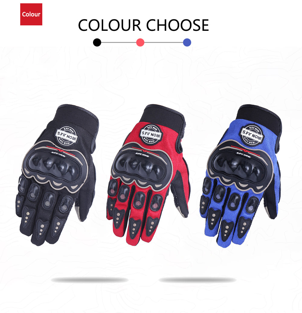 Gants de moto de fer Jia Hommes Summer Doigt complet Motocross Guantes Protection Protection moto Moto Riding Gants