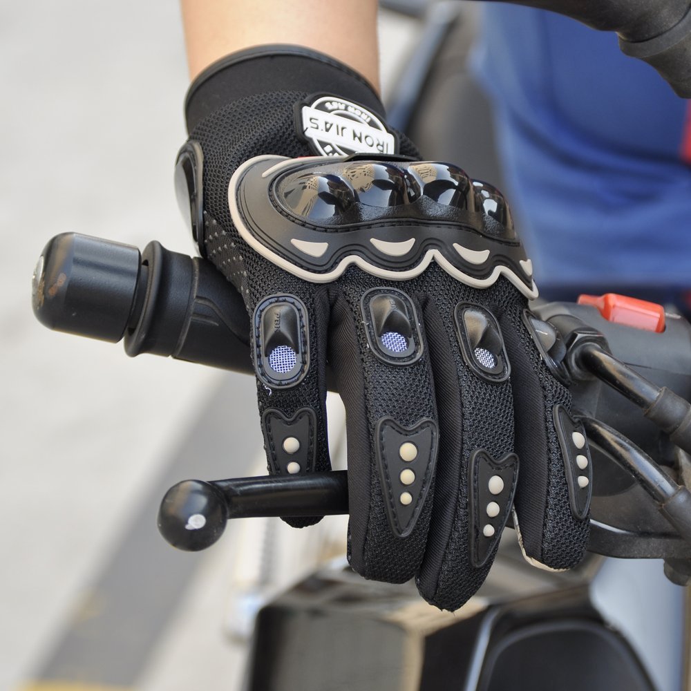 Guanti guanti di ferro della motocicletta JIA Uomini Estate traspirante completa Finger Motocross Guanti protezione degli ingranaggi Moto Moto equitazione