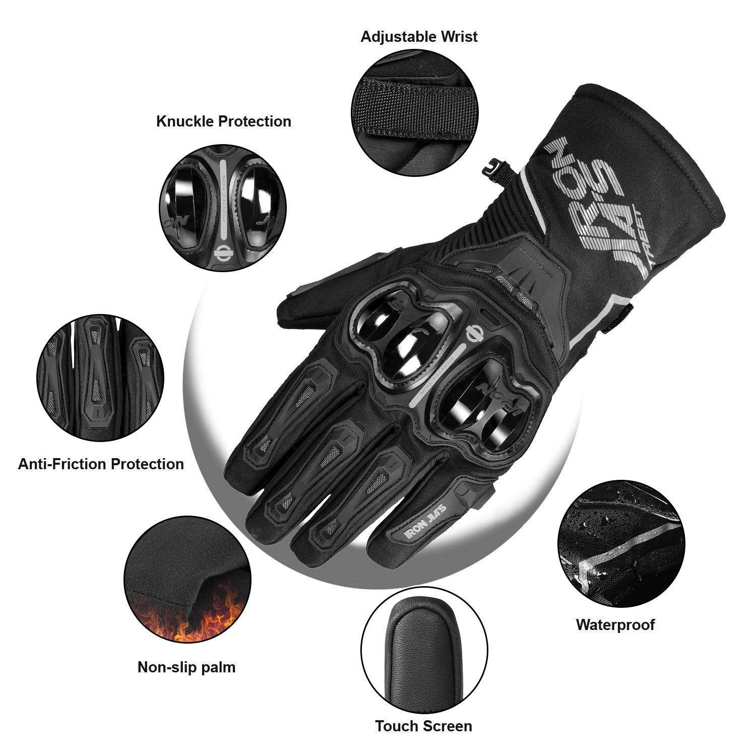 Eisen JIAs Motorradhandschuhe Winter Wasserdichte Winddichte Touchscreen Moto Schutzgetriebe Motocross Motorrad Reithandschuhe