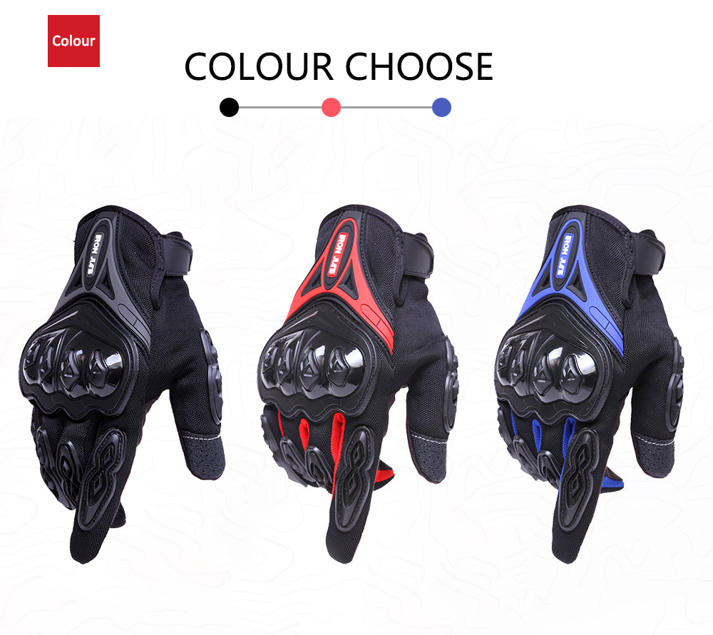 Gants de moto d'été de fer de fer jia à l'écran tactile Equitation respirante équitation équipement de protection moto motocross gants # axe10