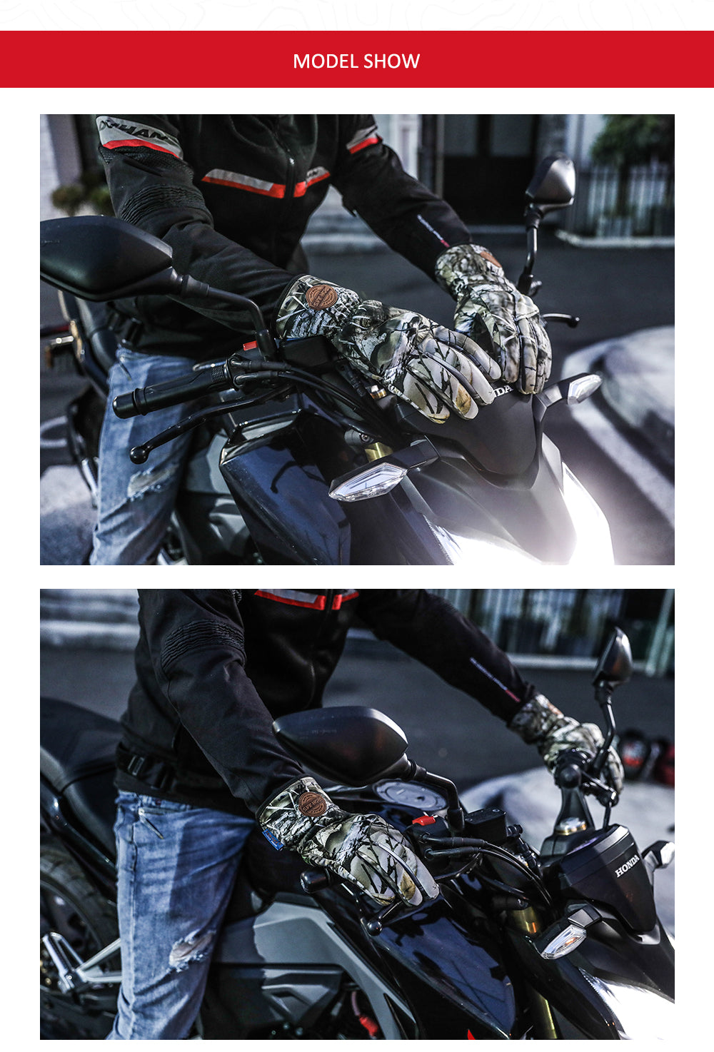 IRON JIA'S Waterproof Winter Motorcycle Gloves Warm Windproof Touch Screen Moto Protective Gear Motorbike Motocross Gloves