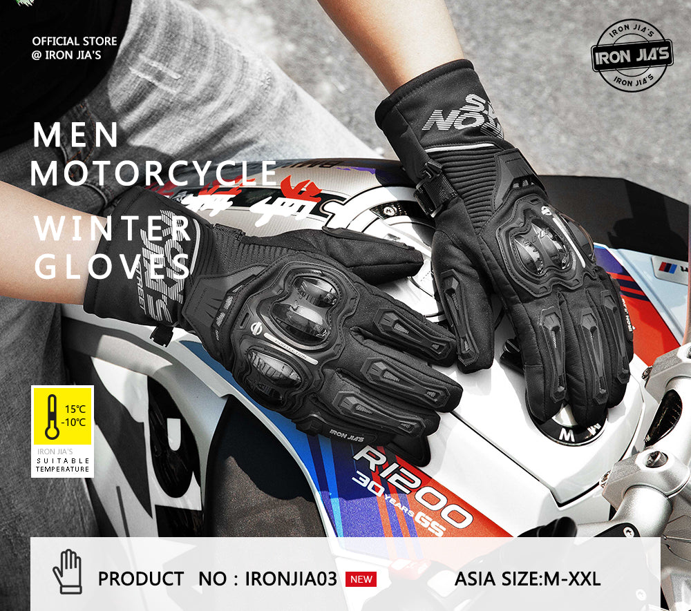 Gants de moto de fer jia d'hiver eau imperméable coupe-vent écran motrice moto motocross moto moto gants d'équitation