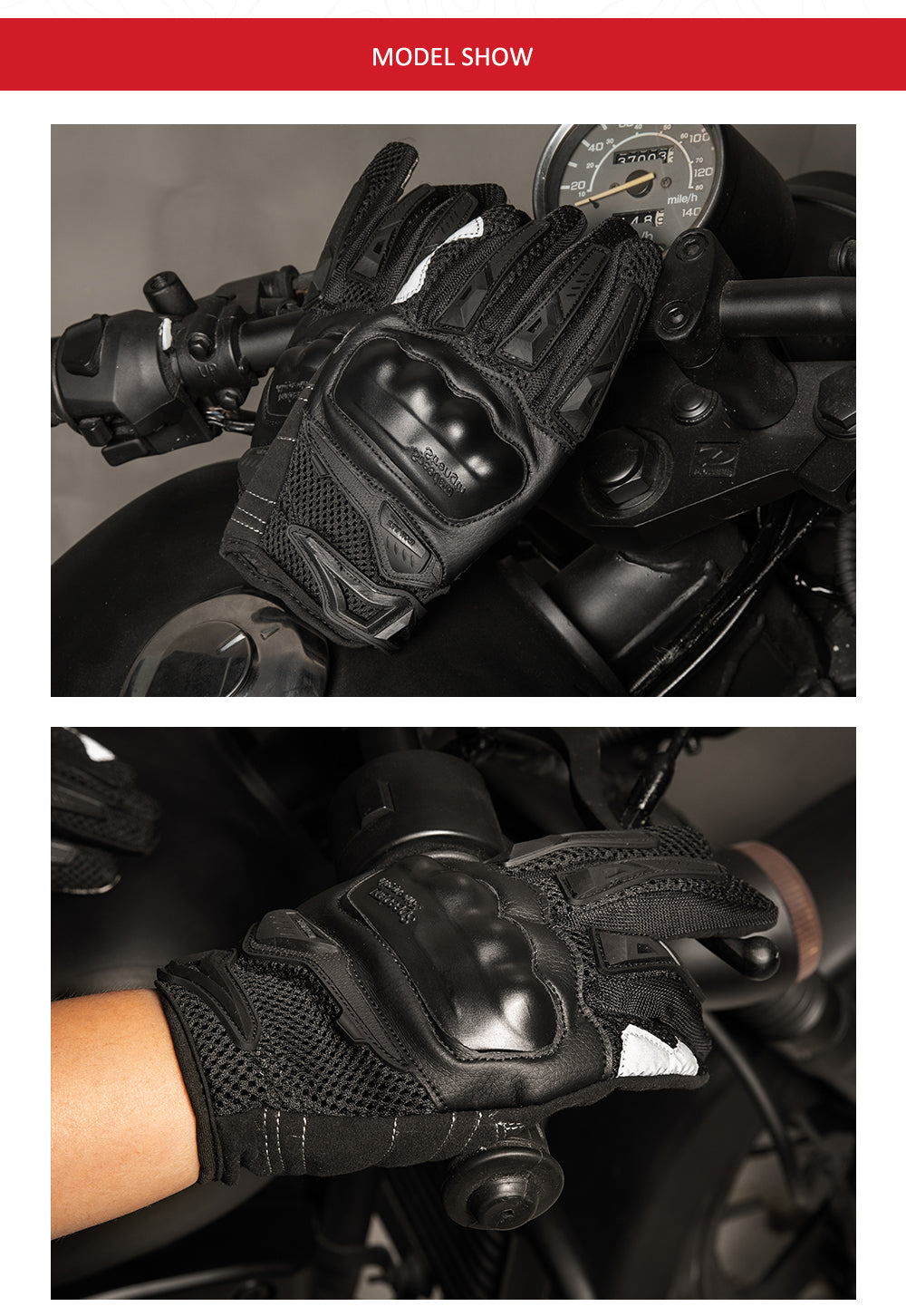 Gants de moto d'été de fer JIA Hommes tactile écran respirant MotoBike Moto moto moto motocrien motocross gants de motocross