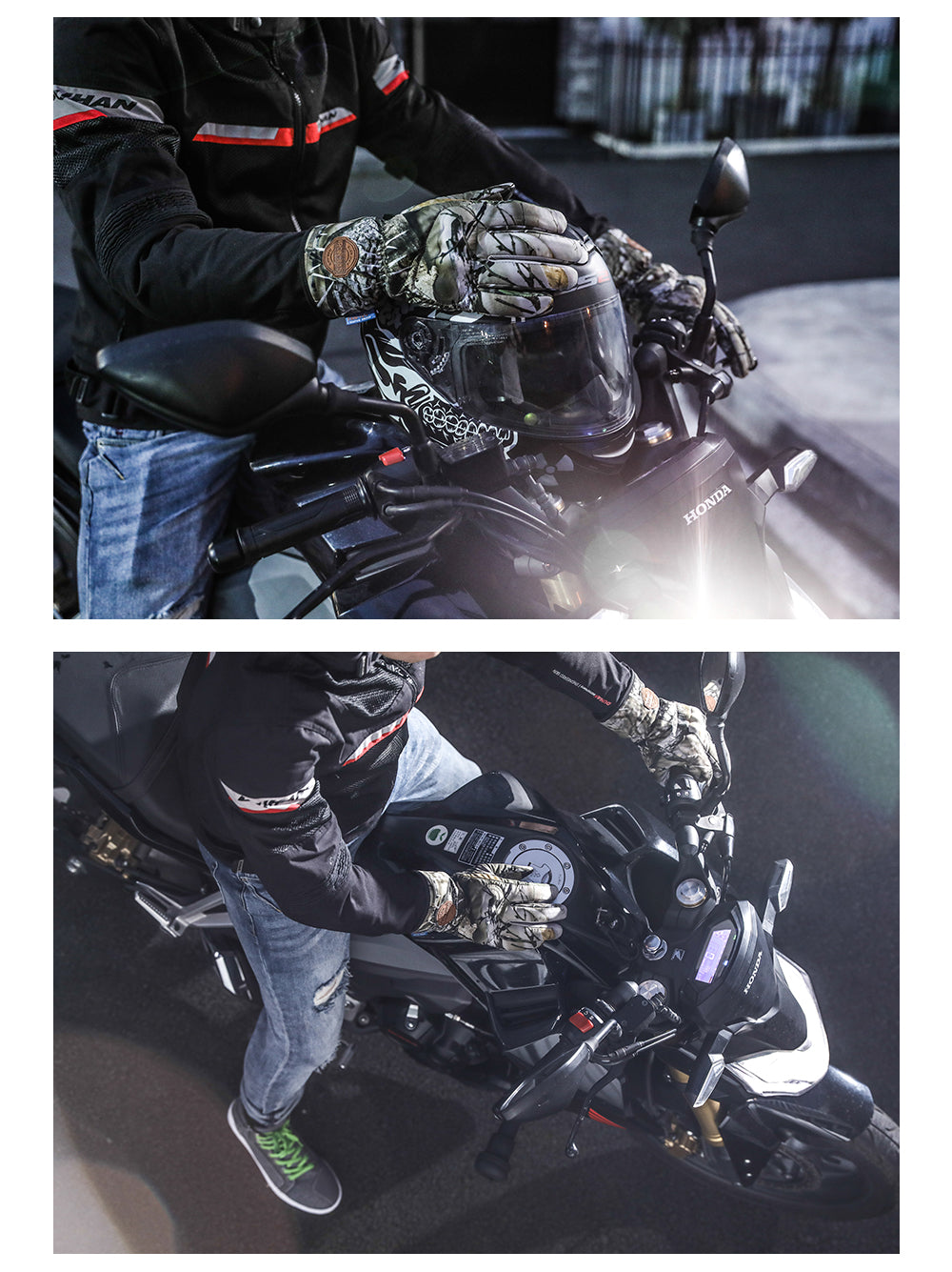 IRON JIA'S Waterproof Winter Motorcycle Gloves Warm Windproof Touch Screen Moto Protective Gear Motorbike Motocross Gloves
