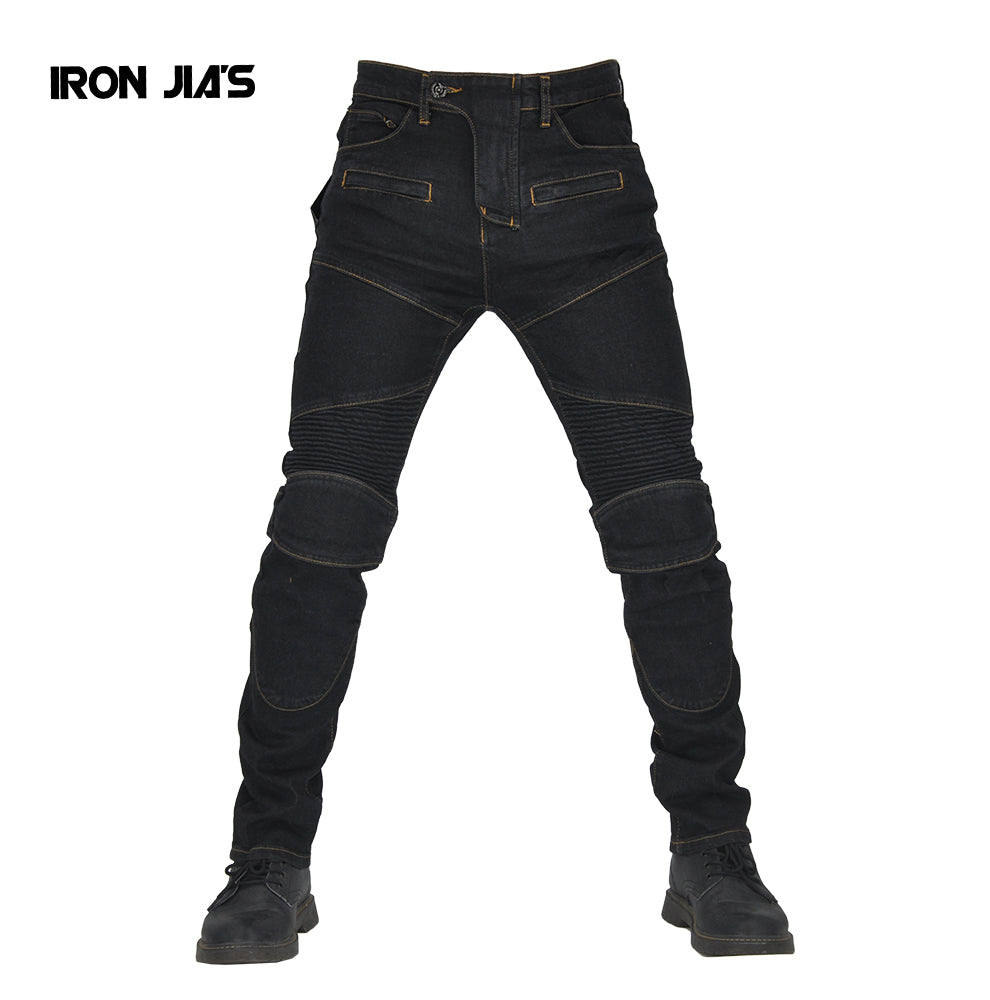 IRON JIA'S Men Motorcycle Pants Motocross Motorbike Protective Gear With Span+Knee Pads protection Moto Riding Jeans Trousers