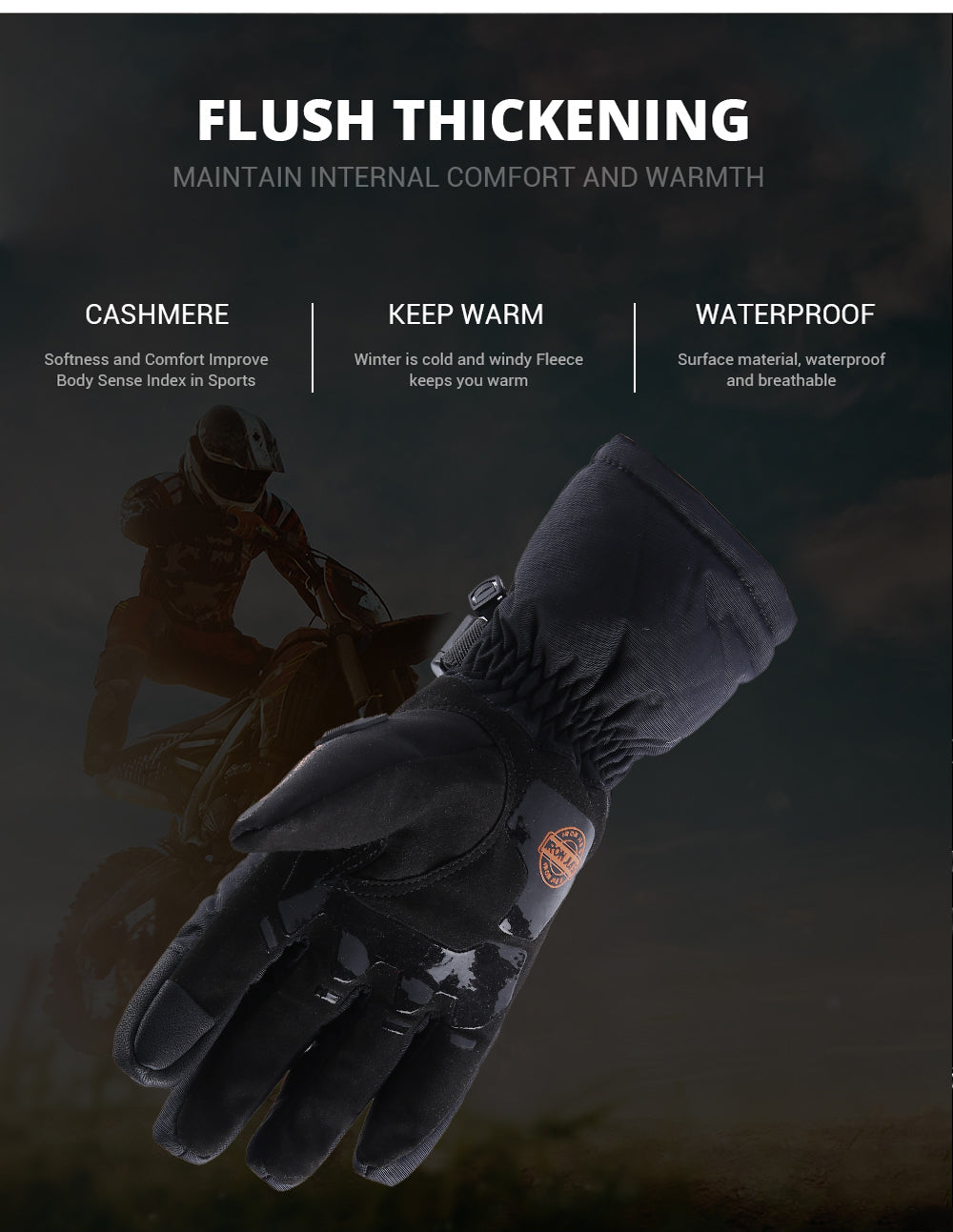 Iron Jia's Winter Motorcycle Gloves impermeabile Antivento Touch Screen Moto Gear Gear Motocross Moto Guanti da equitazione