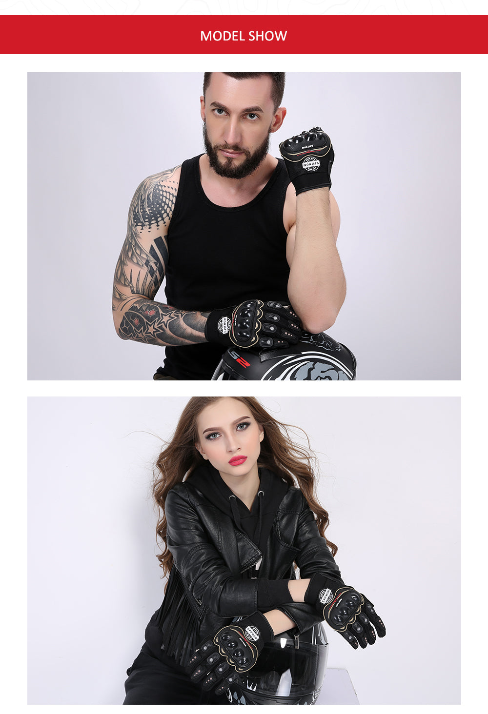 Iron Jia's Motorcycle Gloves Hombres Verano Transpirable Full Finger Motocross Guantes Protección Equipo Motorbike Moto Montando Guantes