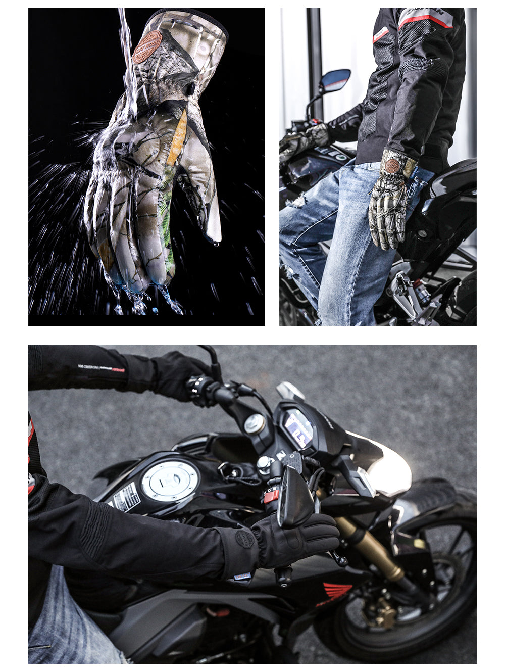 IRON JIA'S Waterproof Winter Motorcycle Gloves Warm Windproof Touch Screen Moto Protective Gear Motorbike Motocross Gloves