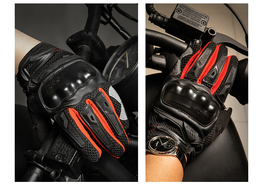 アイアンジアの夏のオートバイ手袋メンズタッチスクリーン通気性のモーブな乗馬モトの保護ギアバイクモトクロスグローブ