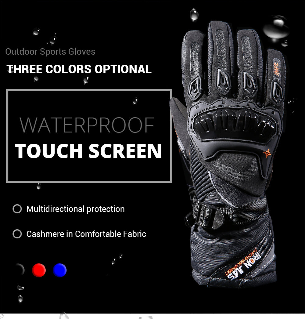 IRON JIA Winter Motorrad-Handschuhe wasserdicht winddicht Touch-Screen-Moto-Schutzausrüstung Motocross Motorrad Reithandschuhe