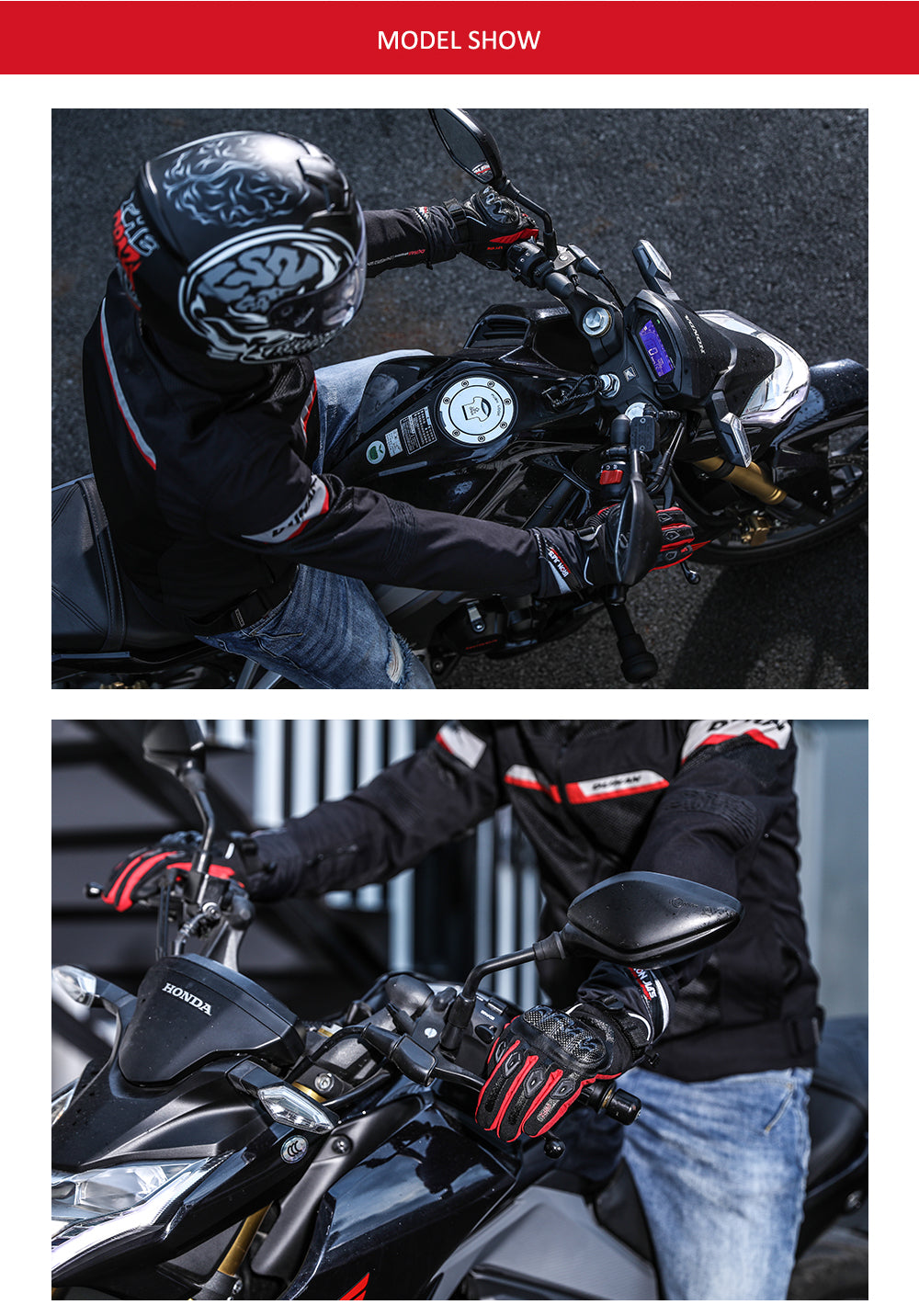 鉄JIAのオートバイ手袋冬の防水タッチスクリーンカーボンファイバーのモトコクトのバイク乗馬の手袋