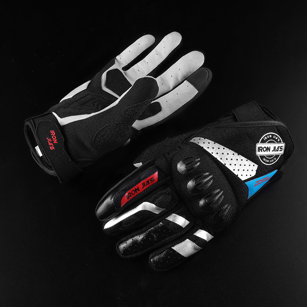 IRON JIA'S Motorcycle Gloves Men Summer Breathable Full Finger Motocross Guantes Protection Gear Motorbike Moto Riding Gloves