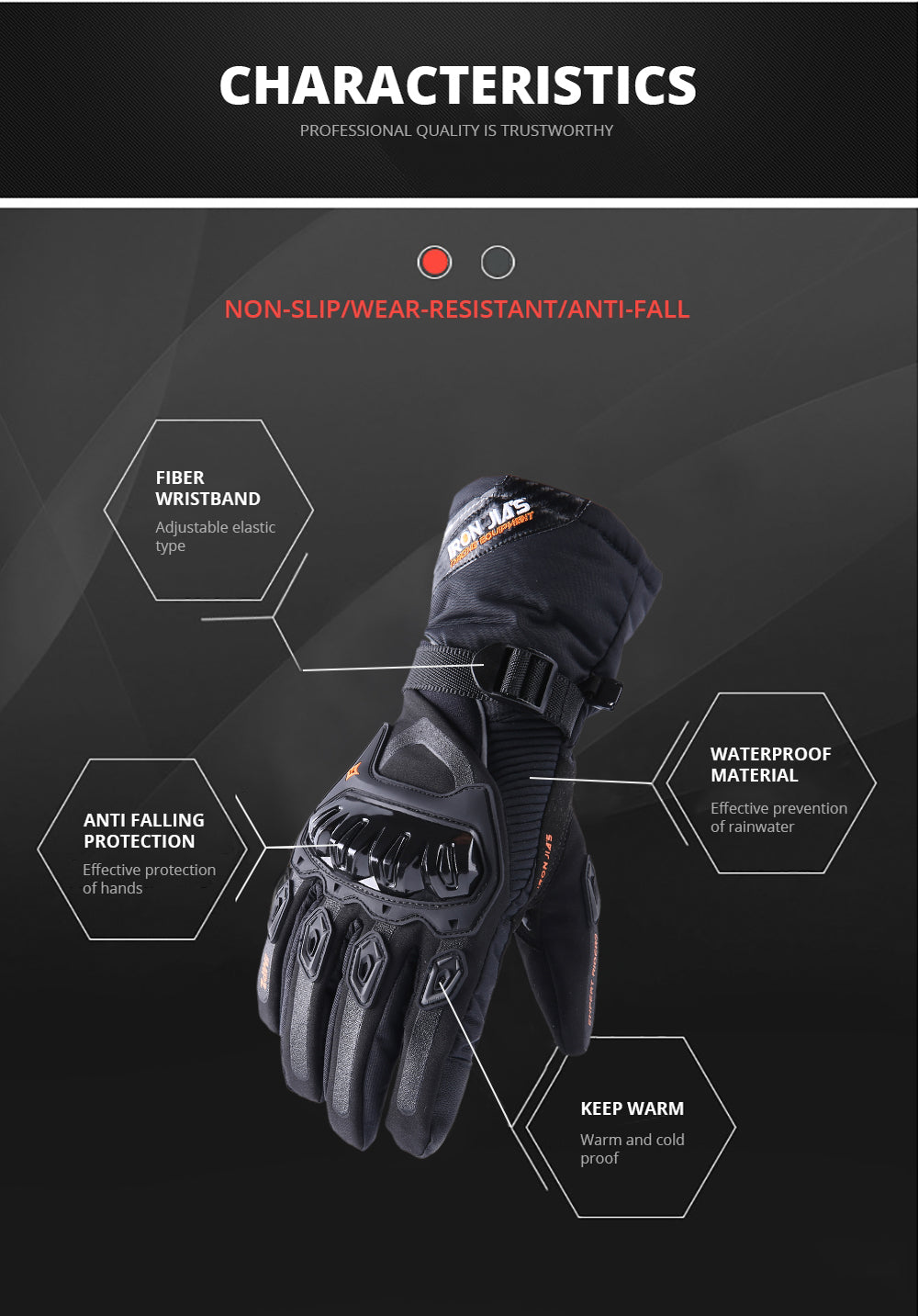 IRON JIA Winter Motorrad-Handschuhe wasserdicht winddicht Touch-Screen-Moto-Schutzausrüstung Motocross Motorrad Reithandschuhe