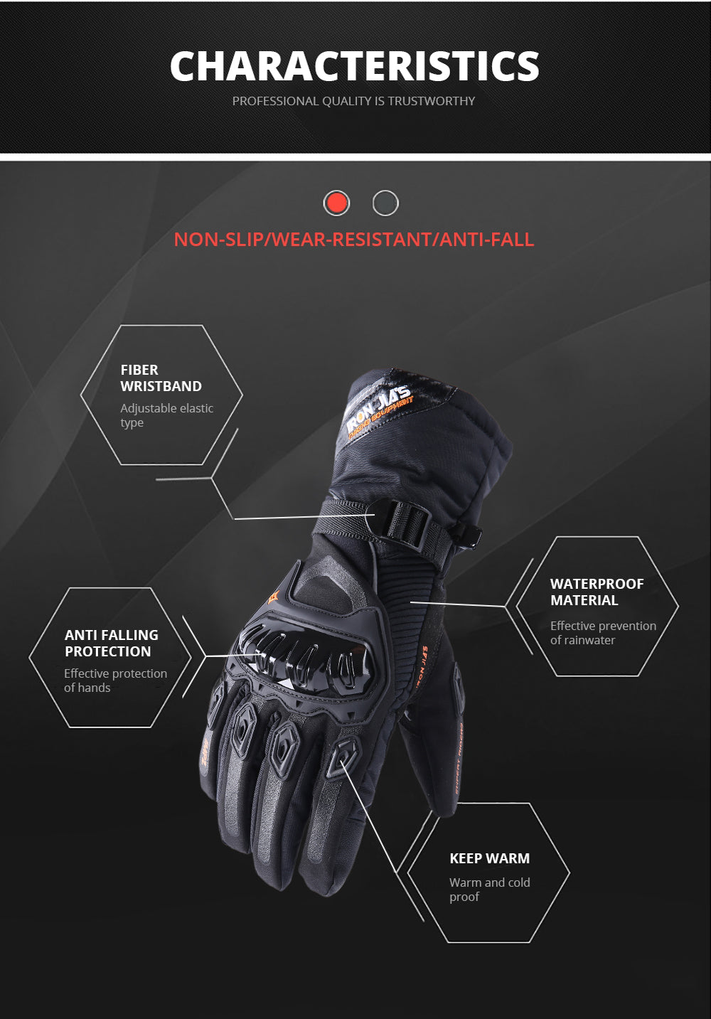 Iron Jia's Winter Motorcycle Gloves impermeable A prueba de viento Pantalla táctil Moto Protective Gear Motocross Motorbike Guantes