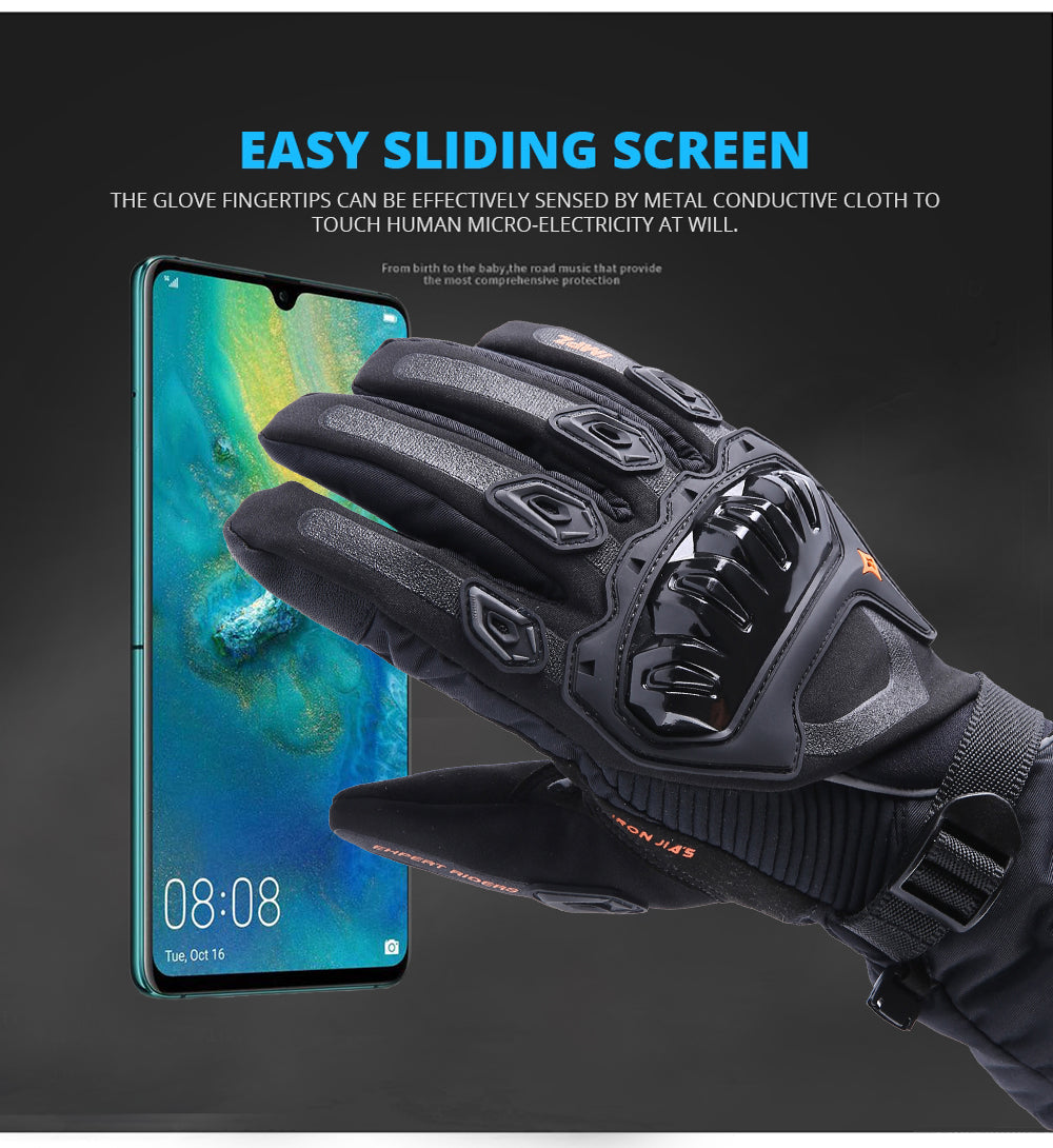 Iron Jia's Winter Motorcycle Gloves impermeable A prueba de viento Pantalla táctil Moto Protective Gear Motocross Motorbike Guantes