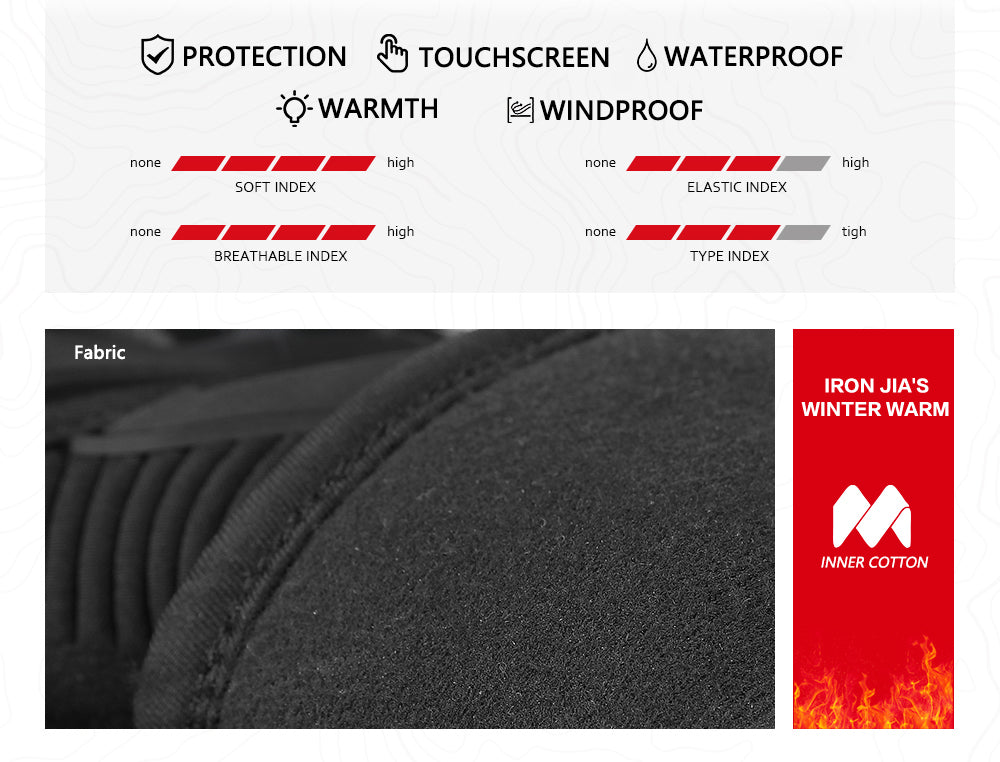 IRON JIA Motorrad Handschuhe Winter Wasserdicht Touch-Screen-Carbon-Faser-Moto-Schutzausrüstung Motocross Motorrad Reithandschuhe