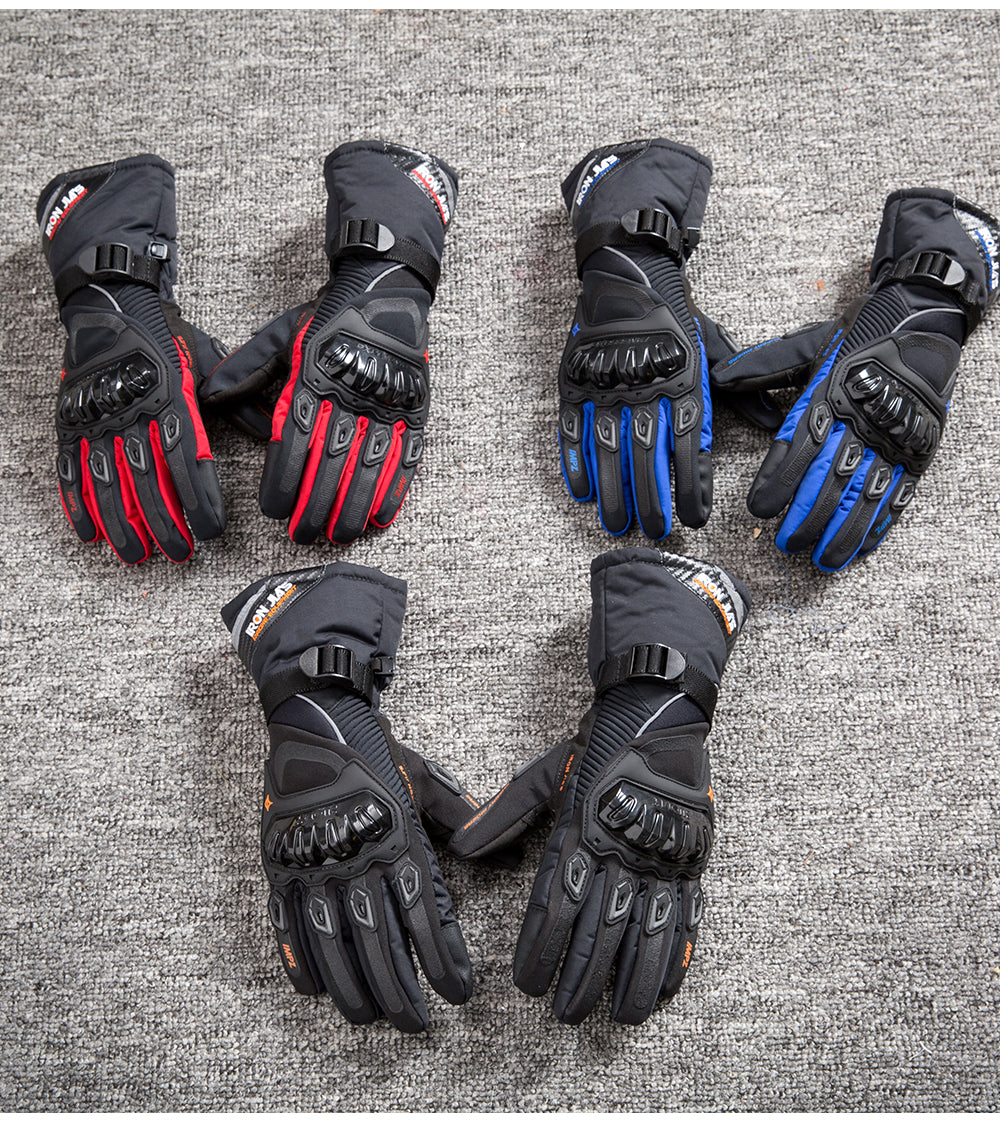 Iron Jia's Winter Motorcycle Gloves impermeable A prueba de viento Pantalla táctil Moto Protective Gear Motocross Motorbike Guantes