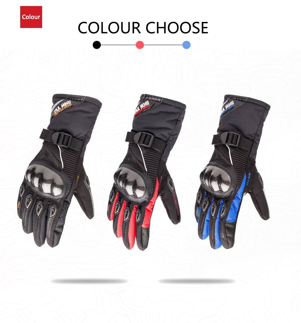 IRON JIA Motorrad Handschuhe Winter Wasserdicht Touch-Screen-Carbon-Faser-Moto-Schutzausrüstung Motocross Motorrad Reithandschuhe