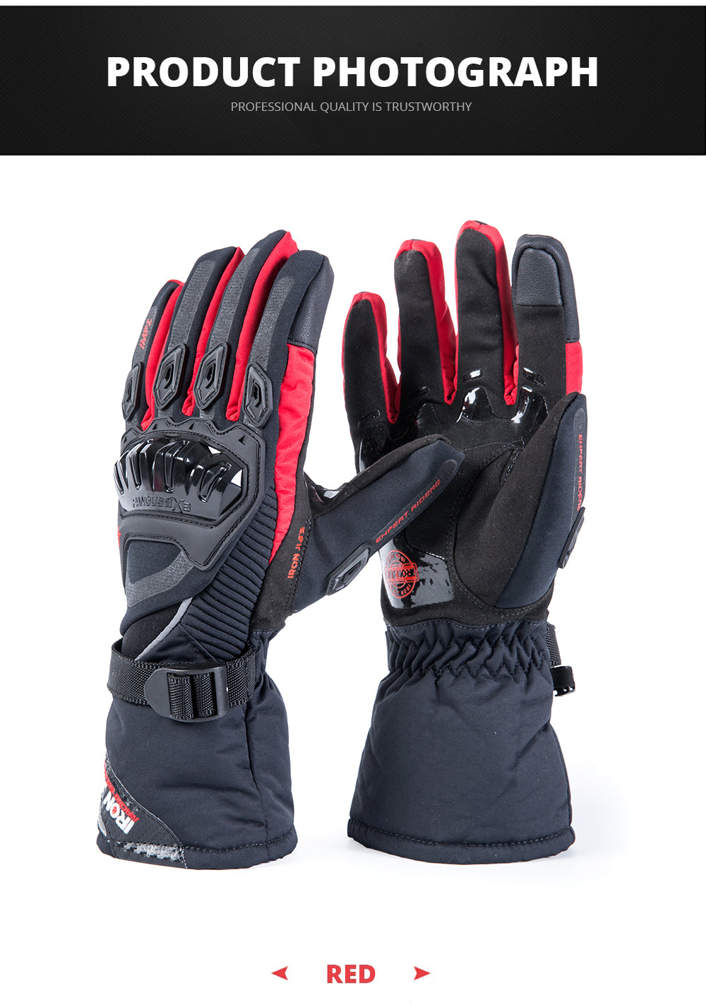 Iron Jia's Winter Motorcycle Gloves impermeabile Antivento Touch Screen Moto Gear Gear Motocross Moto Guanti da equitazione