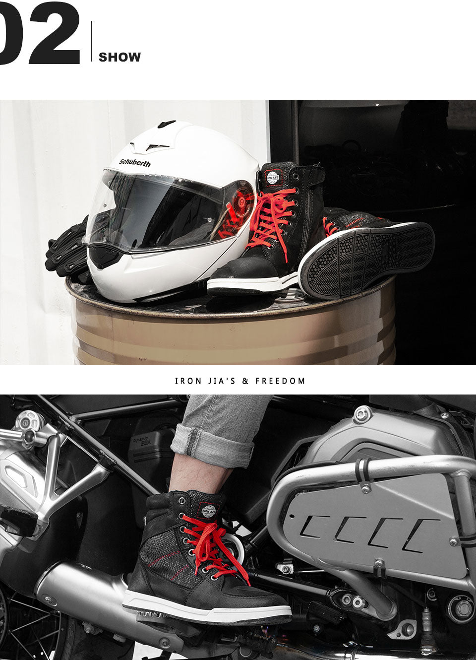 IRON JIAS Botas de Moto para Hombre, Zapatillas de Moto Casuales  Antideslizantes, Zapatillas de Motocross