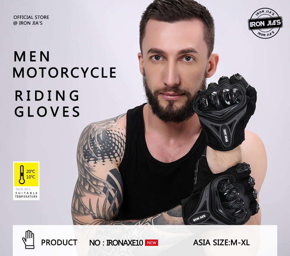 Gants de moto d'été de fer de fer jia à l'écran tactile Equitation respirante équitation équipement de protection moto motocross gants # axe10