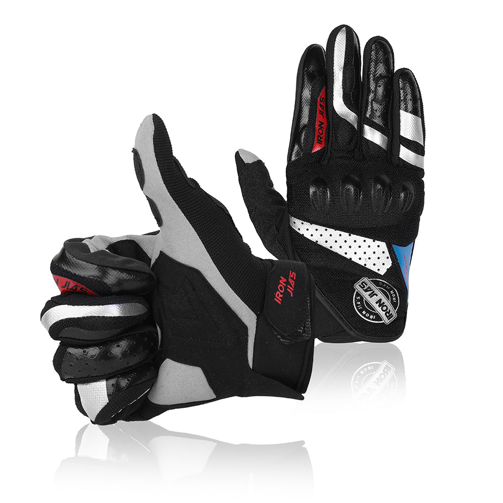 IRON JIA'S Motorcycle Gloves Men Summer Breathable Full Finger Motocross Guantes Protection Gear Motorbike Moto Riding Gloves