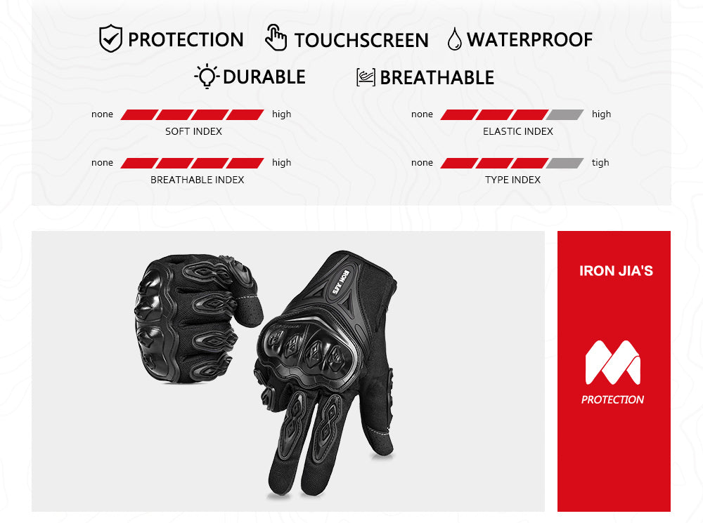 Hierro Jia's Summer Motorcycle Gloves Touch Screen Transpirable Riding Sport Protective Gear Motocrike Motocross Guantes # Axe10