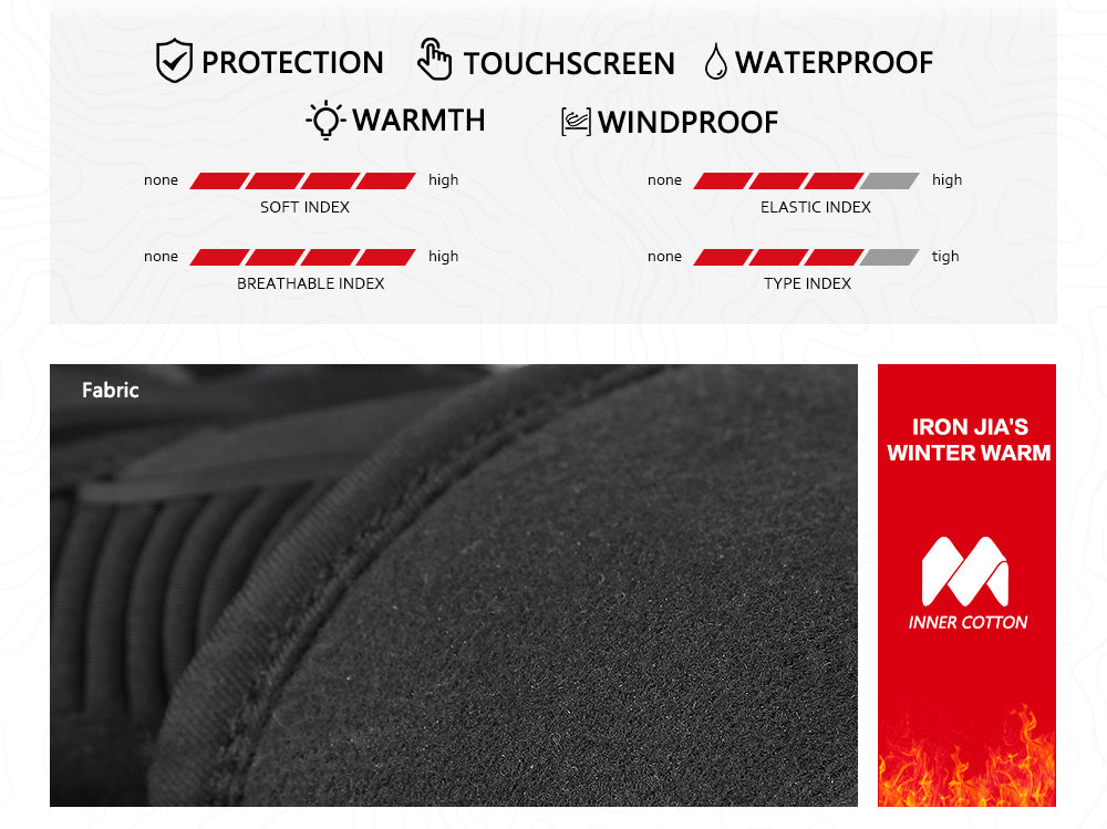 IRON JIA'S Waterproof Winter Motorcycle Gloves Warm Windproof Touch Screen Moto Protective Gear Motorbike Motocross Gloves