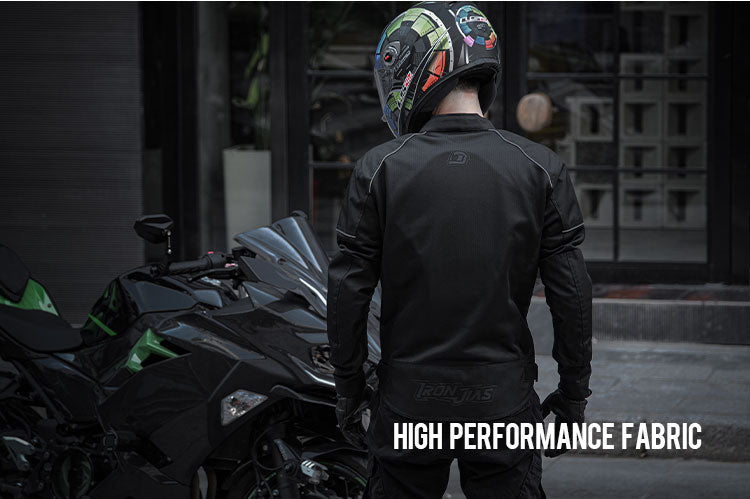 IRONJIAS Summer Black Breathable Mesh CE Protective Motorcycle Jacket