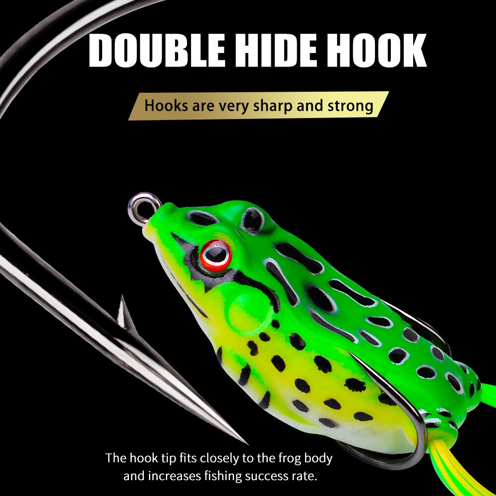 1 Pcs 5G 8.5G 13G 17.5G Frog Lure Soft Tube Bait Plastic Fishing Lure with Fishing Hooks Topwater Ray Frog Artificial 3D Eyes