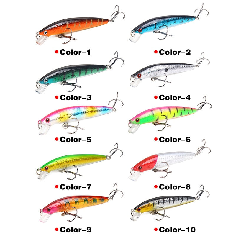 1 PCS 9g/10cm Fishing Lures Minnow Wobbler Floating Bass Trolling Artificial Hard Bait Crankbait Carp Pesca Fishing Tackle