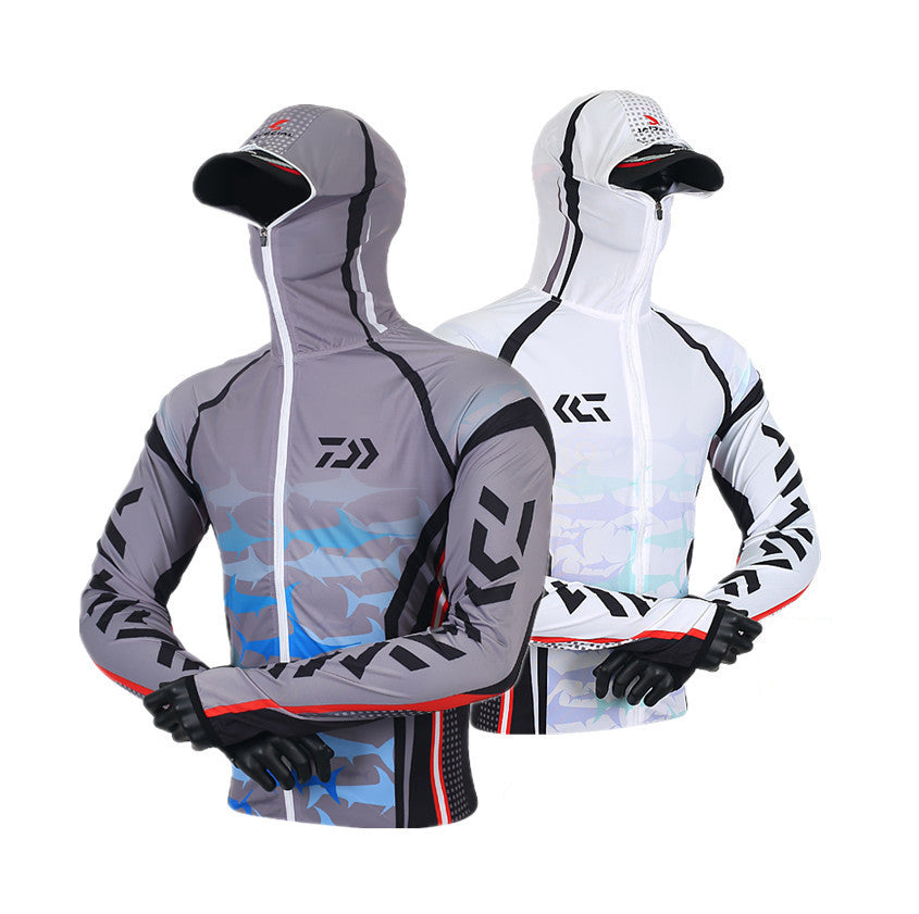 DAIWA New Quick Dry Anti UV Fishing Jacket Dawa Clothes Outdoor Hooded Zipper Fishing Shirts Men Fishing Clothing Big Size S-6XL