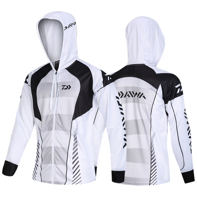 DAIWA New Quick Dry Anti UV Fishing Jacket Dawa Clothes Outdoor Hooded Zipper Fishing Shirts Men Fishing Clothing Big Size S-6XL